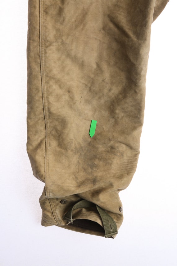 Vintage USN Military Green Canvas Insulated Overalls - Gem