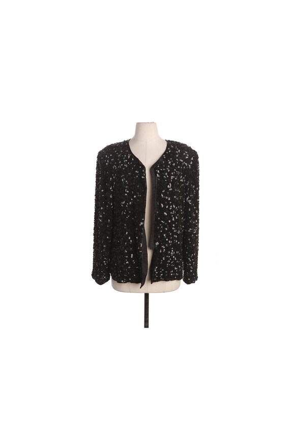 vintage black sequin jacket Gem
