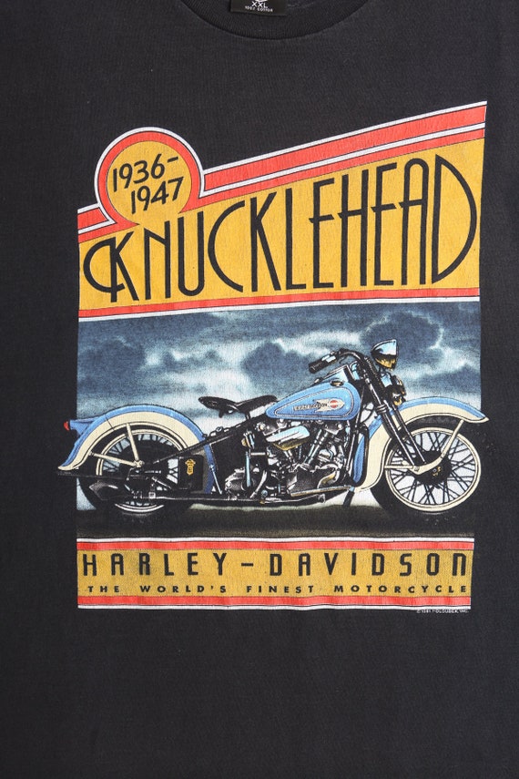 Harley Davidson Knucklehead Motorcycle Graphic Tshirt Gem