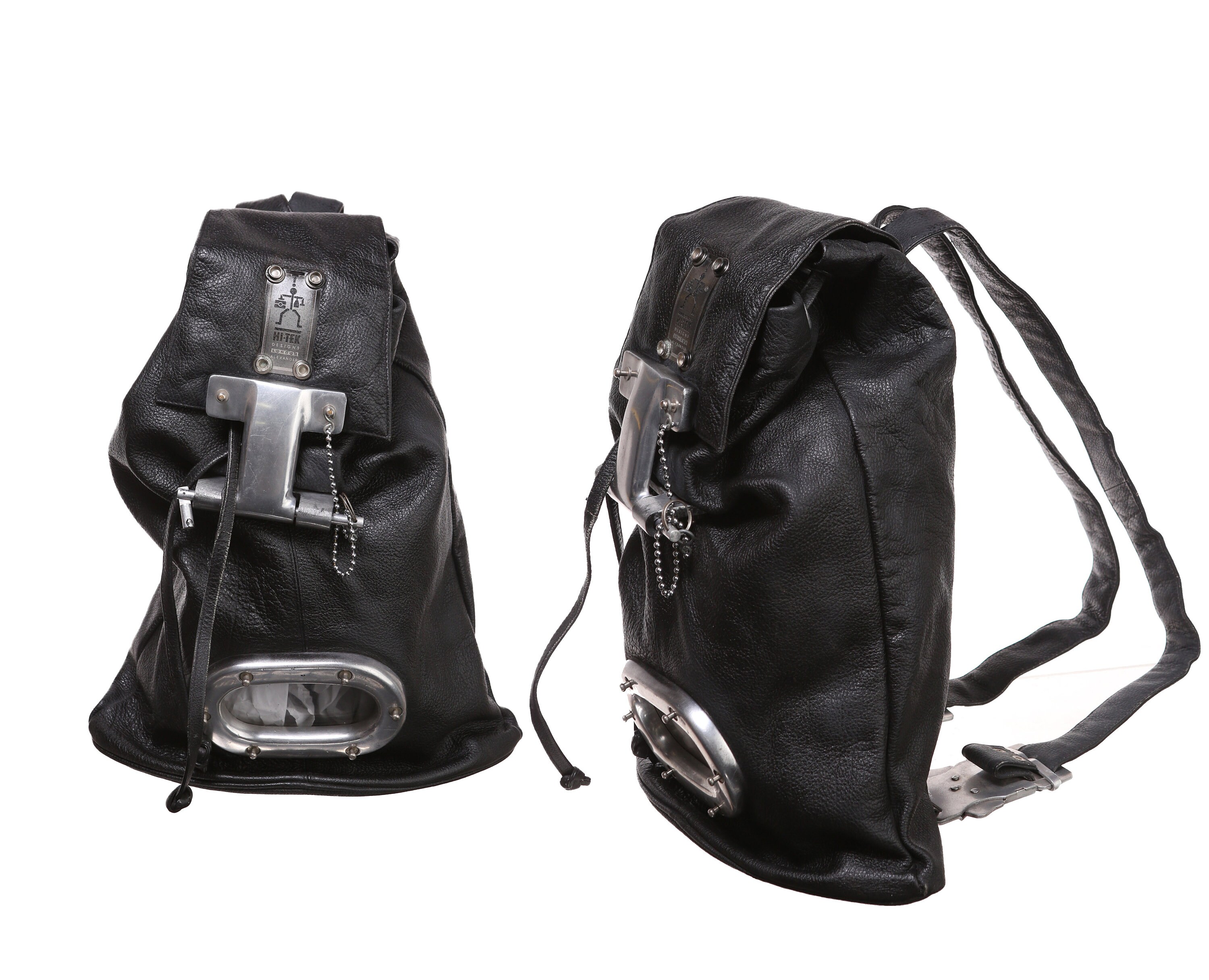 Vintage Hi-tek Designs Black Leather Backpack by Alexander - Etsy
