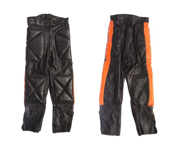 Motorcycle Black Leather Pants Drag 
