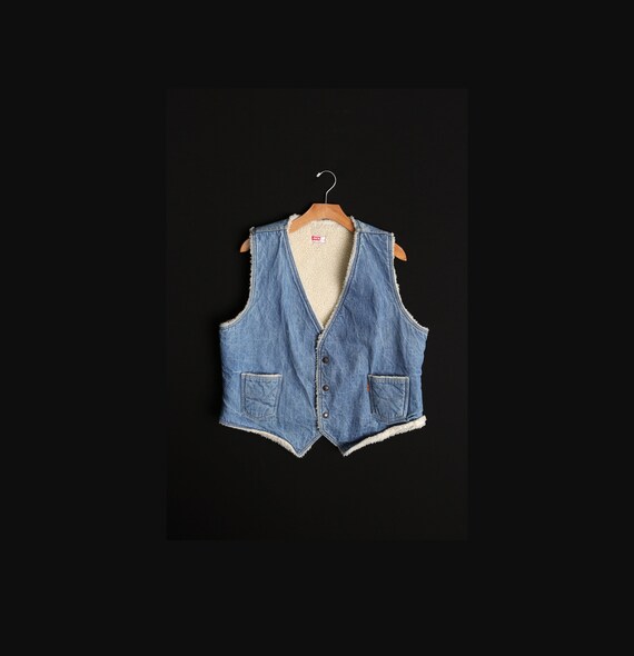 Levi's Denim Sherpa Vest - Etsy