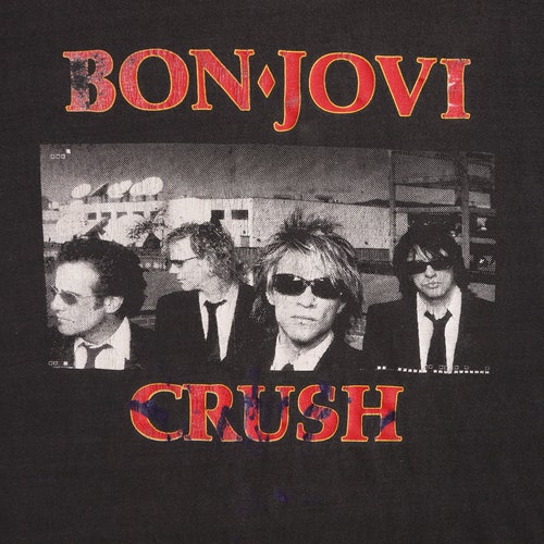 Bon Jovi Crush shops North American Tour 2001 Black Graphic T-shirt