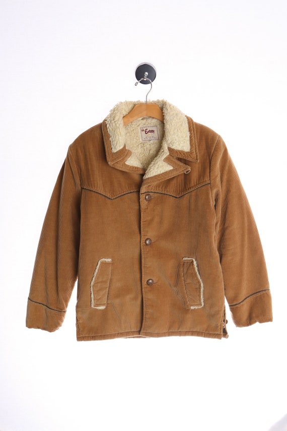 Men Beige Corduroy Sherpa Jacket | Etsy 