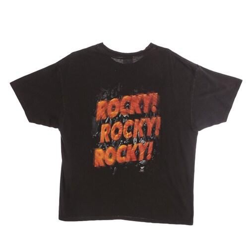 The Rock shops Black Graphic T-shirt - Rocky! Rocky! Rocky! Print