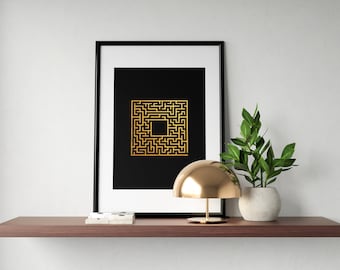 Set of 3 - Abstract Wall Art Print | Maze art | Abstract Shapes | Wall Art | Digital Art Prints | Home Decor Prints |