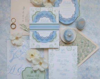 Garden Floral Wedding Invitation Suite | Printed Semi-Custom