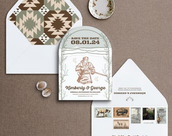 Rustic Mountain Wedding Save the Date Suite | Printed Semi-Custom