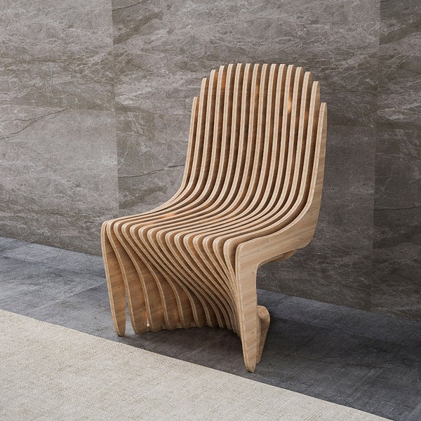 Parametryczne projektowanie krzeseł, plik DXF, cięcie CNC, krzesło ze sklejki, meble na zamówienie