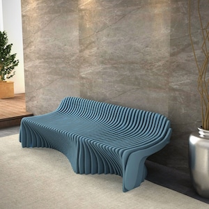 Parametrisches Bankdesign, CNC-Dateien zum Schneiden, Sperrholzstuhl, individuelle Möbel, parmetrische Bank, DXF Bankplan, Holzbank