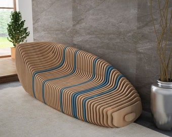 Parametric Bench Design, CNC files for cutting, Plywood Chair, Custom Furniture, Parametric Bench, Wooden Bench Plan, Modern Wood Bench