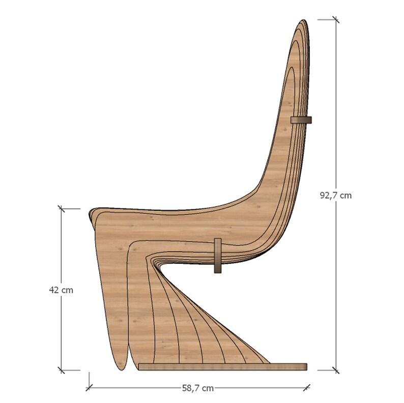 Silla Cnc Router Diseño de silla paramétrica, archivo DXF, corte CNC, silla de madera ...