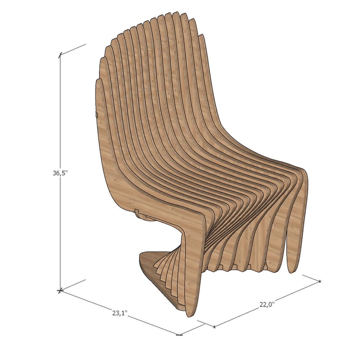 Parametric Chair Design DXF File Cnc Cut Plywood Chair Etsy