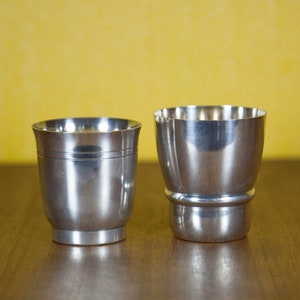 timpani X 2, Christmas tumbler Collet in white metal and silversmith SB timpani, baptism, collection, vintage