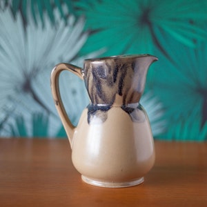 vintage ceramic pitcher, P40 ceramic jug, flower pot, vase with handle, collection, bar, kitchen, retro decor, 70&#39;s