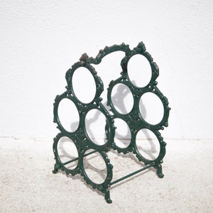 Vintage bottle holder, green painted cast iron bottle holder, bottle storage, kitchen, bottle rack, bottle storage, 40&#39;s
