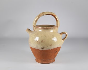 Cerámica vintage, olla de agua de terracota semividriada, jarra, cocina, decoración, cerámica, jarra, jarra