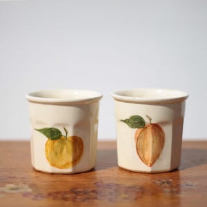 Paire de pots a confiture céramique Vallauris, pot céramique vintage, art de la Table, campagne, déco