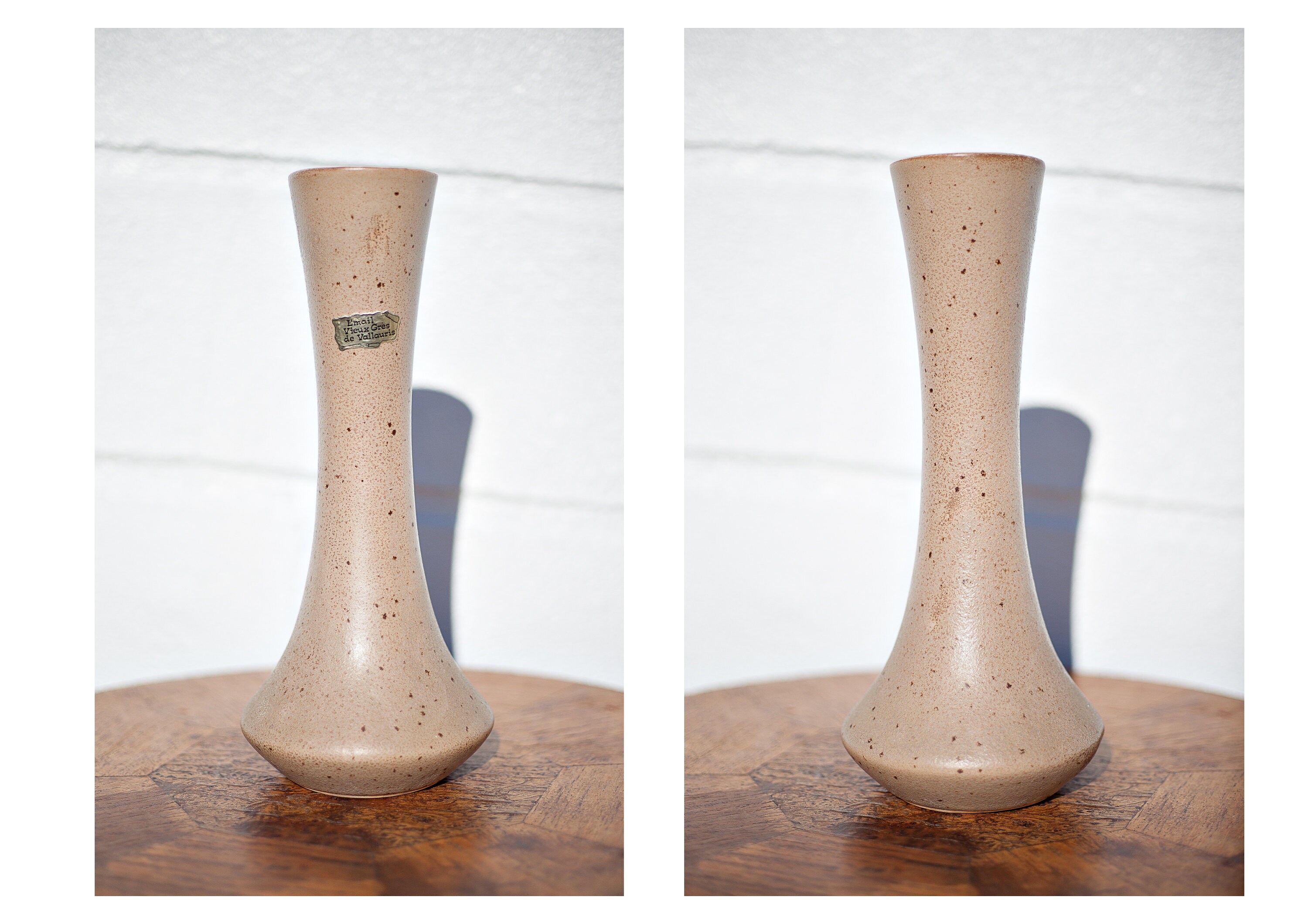 Vase Émail Vieux Grès de Vallauris, Vase Grès, Décoratif , Pot à Fleurs, Grand Col Long, Collection,