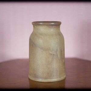 May include: A brown ceramic vase with a textured surface.