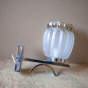 Wall light, wall lamp, vintage wall light, chrome wall light with glass globe, interior decor, 80s