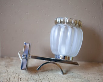 Wall light, wall lamp, vintage wall light, chrome wall light with glass globe, interior decor, 80s