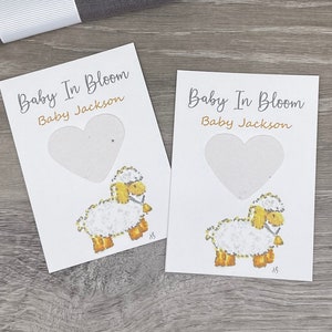 Baby In Bloom Plantable Favors | Baby Shower | Wildflower Seed Paper | Eco Friendly | Lamb