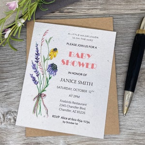 Plantable Invitation | Baby Shower |  Wildflower Seed Paper | Wildflowers | Garden Brunch
