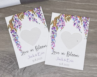 Love In Bloom | Bridal Shower | Wedding | Plantable Seed Paper | Eco Friendly | Wisteria