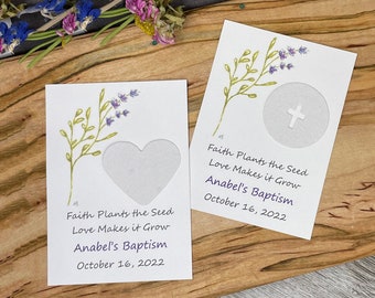 Plantable Baptism Favor | Communion | Confirmation | Plantable Paper | Eco-Friendly | Faith Plants the Seed | Lavender