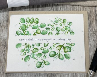 Congratulations | Wedding | Plantable Card | Lavender Seed Paper | Eucalyptus