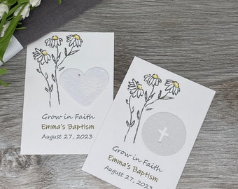 Baptism Favor | Communion | Confirmation | Christening | Plantable Seed Paper  | Grow in Faith | Daisies