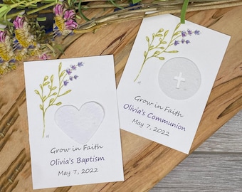 Plantable Seed Paper Favor: Baptism, Confirmation, Communion