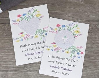 Plantable Wildflower Seed Paper Favor: Baptism, Communion, Confirmation