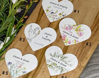 2.5 inch Plantable Heart | Wedding Favor | Bridal | Baptism | Custom | Bulk Plantable