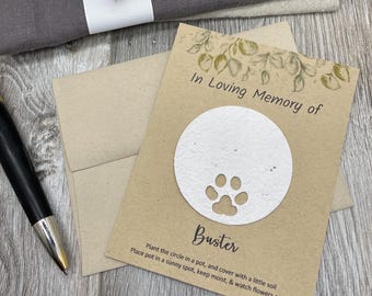 Plantable Pet Memorial Card | Wildflower Seed Paper