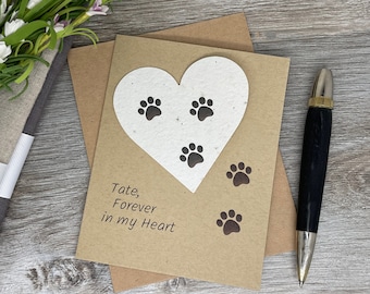 Plantable Pet Sympathy Card: Large Seed Paper Heart