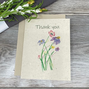 Thank You | Plantable Cards | Wildflower Seed Paper | Eco-Friendly | Field of Purple