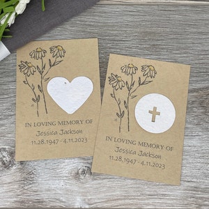 Funeral Favor | Memorial | Celebration of Life | Plantable Seed Paper | Daisies