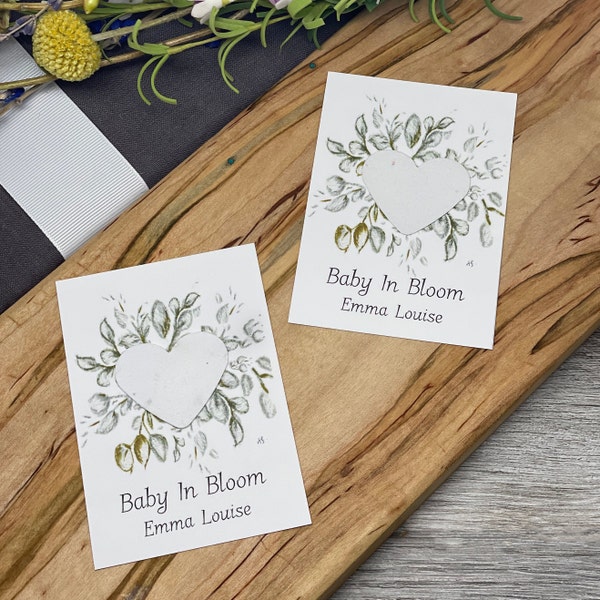 Baby In Bloom | Eucalyptus 2 | Baby Shower Favor | Plantable Seed Paper | Wildflower Seed Paper