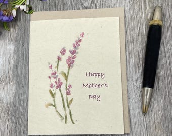 Mothers Day | Plantable Card | Wildflower Seed Paper | Hand Drawn | Pink Lavender