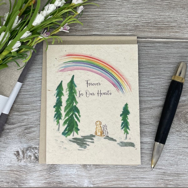 Pet Sympathy | Hand drawn | Plantable  Cards | Pet Memorial | Wildflower Seed Paper Card | Dog Cat