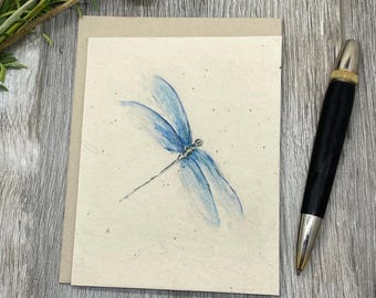 Plantable Card | Wildflower Seed Paper | Hand Drawn |  Dragonfly