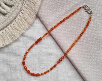 Carnelian necklace - choker / handmade