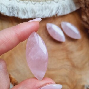 Rose Quartz Pendant Navette image 4