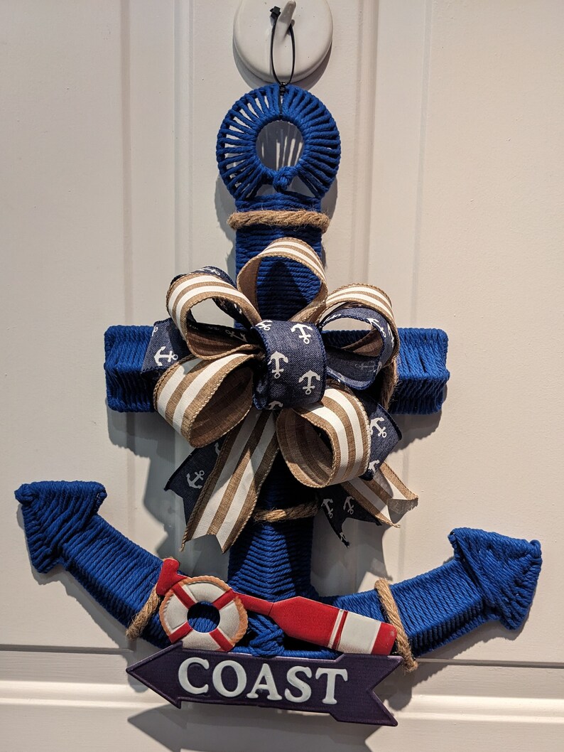Woven Anchor Wreath Beach Nautical Decor - Etsy