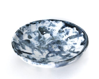 Blue & White Splatter Porcelain Plate