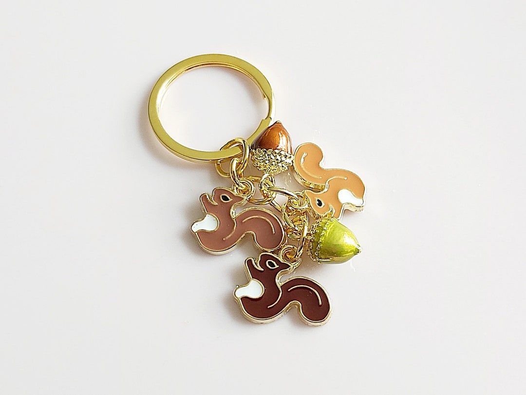 Key Ring Denmark Red Squirrel Keyring: Acorn Charms, Denmark National Symbol - Etsy