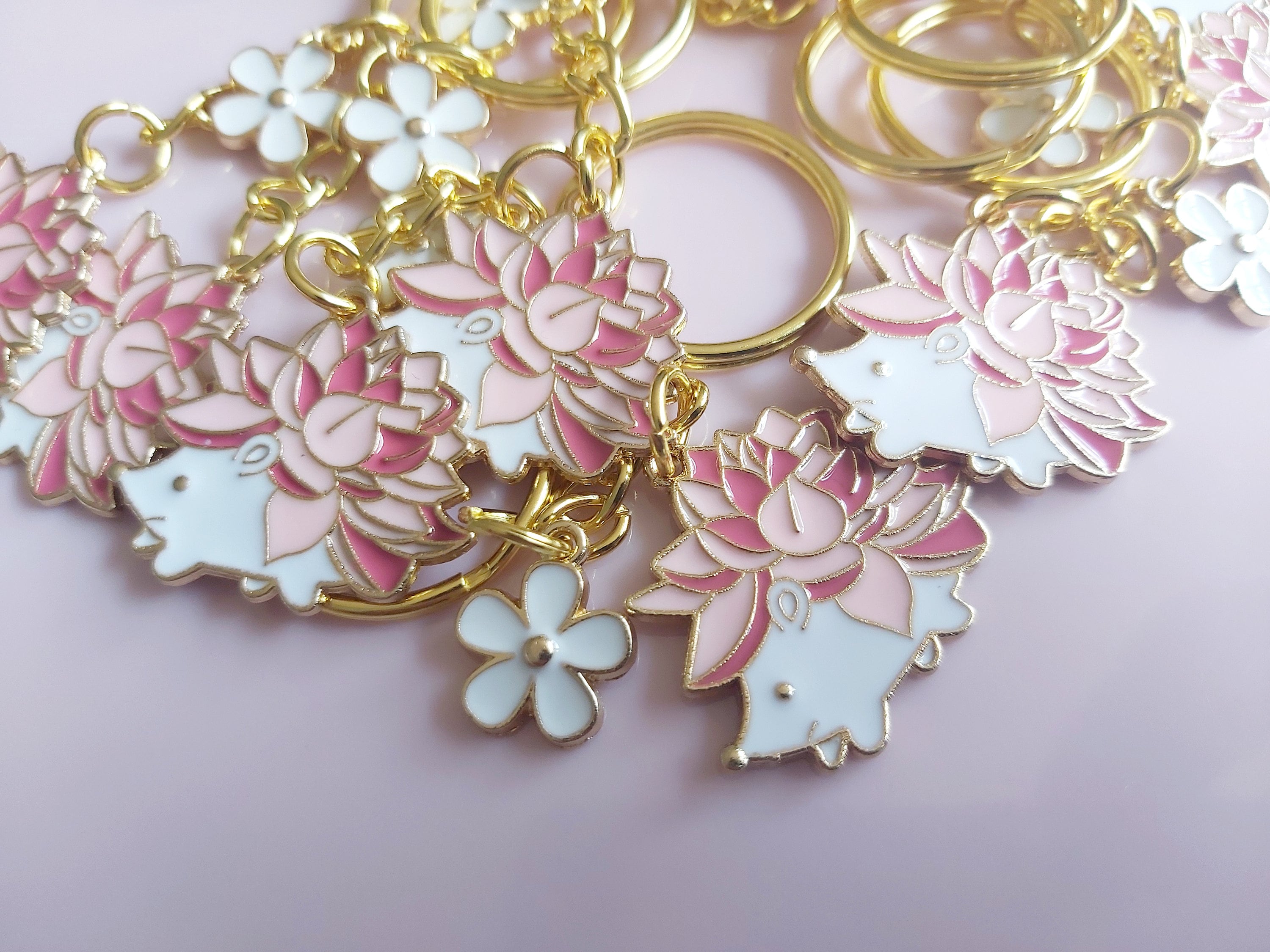 Portachiavi Riccio Con Strass Dorato - L'accessorio Glitterato Per Le Tue Chiavi