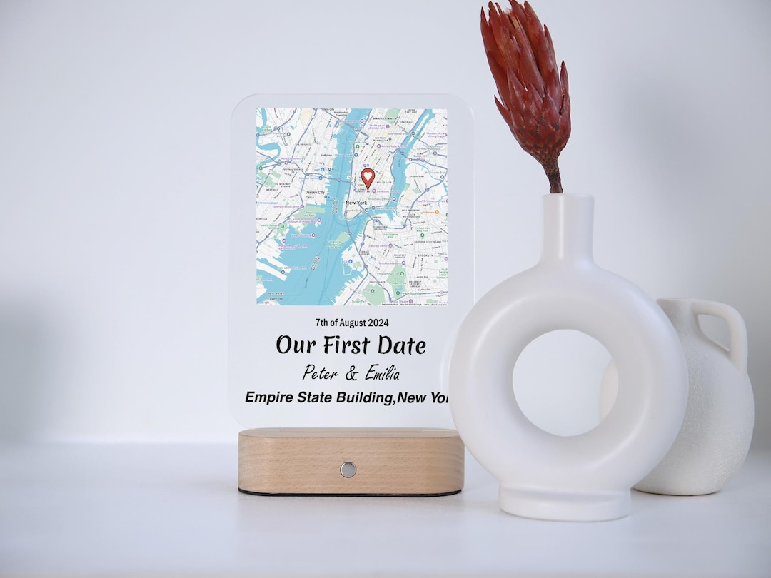 Where We Met Map Personalzed Wood Map Couples Gft Custom Message